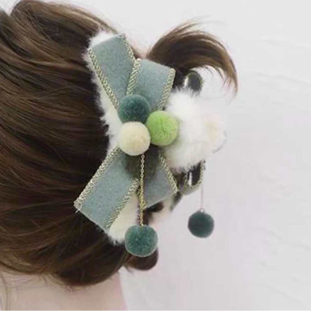 Hair Clip for Holidays in Christmas Green
